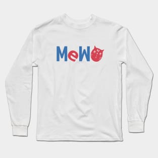 Mewo cute funny cat, cute kitty, cool cat Long Sleeve T-Shirt